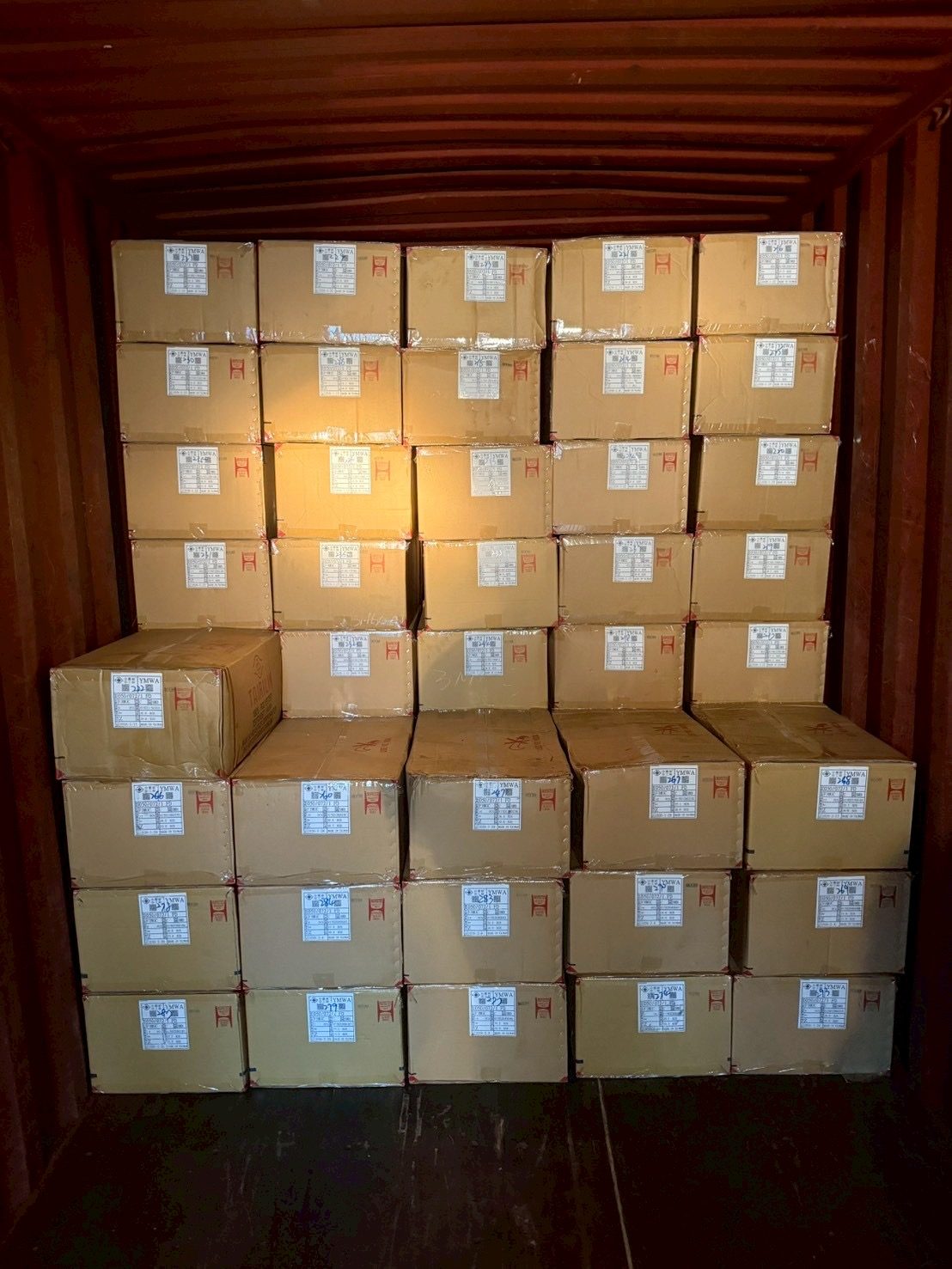 Loaded export container
